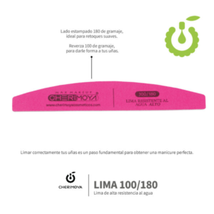 Lima resistente al agua Rosa 100/180 media luna