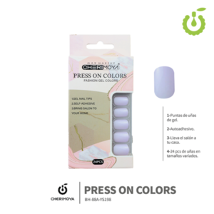 Press on nails Almendra blanco velvet x 24pc