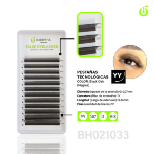 Extensiones tecnologicas YY 0.07 Mix Black Oak