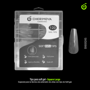 Tips square curva c largos x 120 clear (x50)